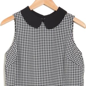 Sleeveless Gingham Dress with Peter Pan Collar